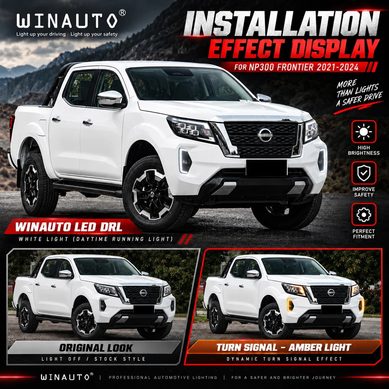 nissan np300 frontier 2021 2024 drl installation effect