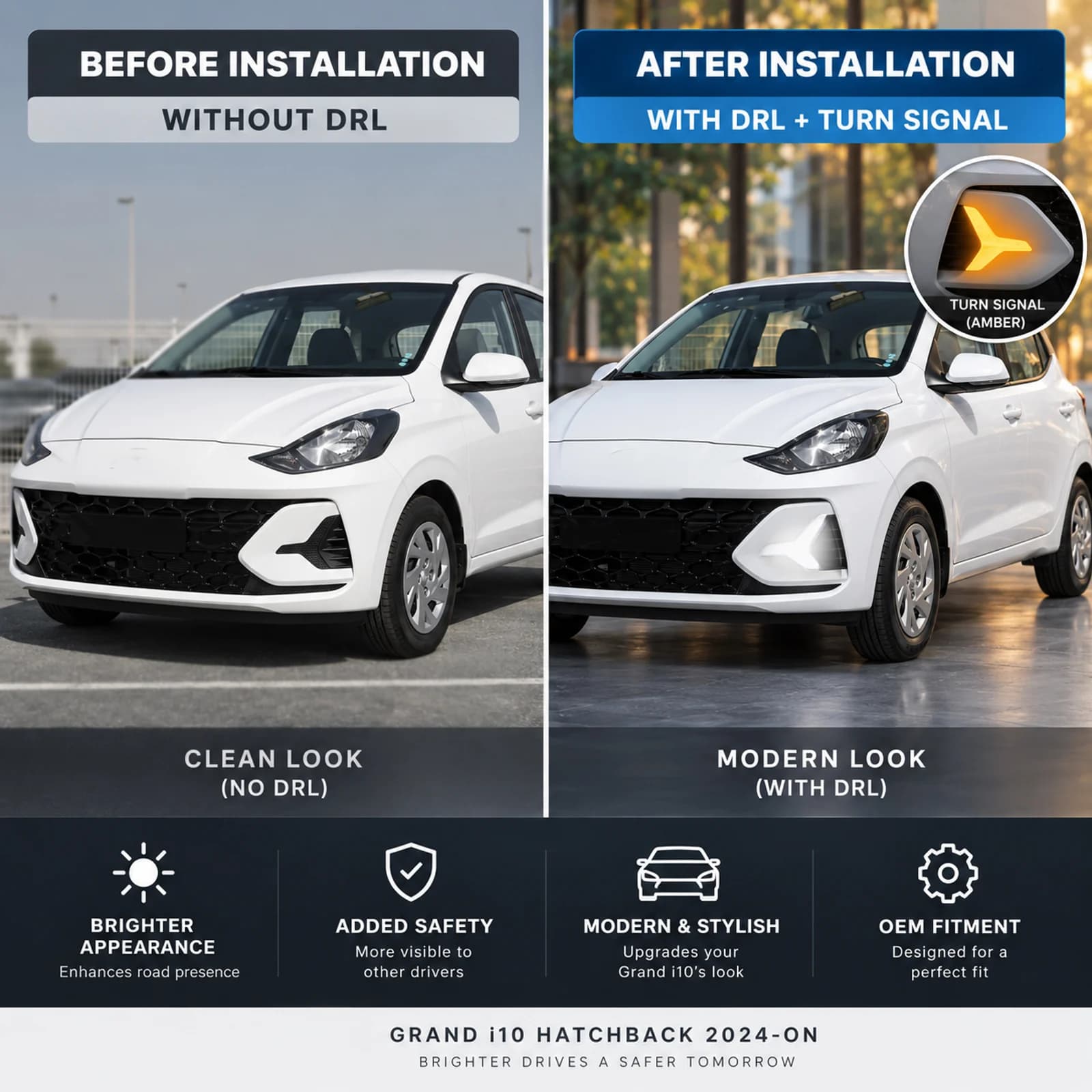 hyundai grand i10 2024 daytime running lights for vehicle upgrade