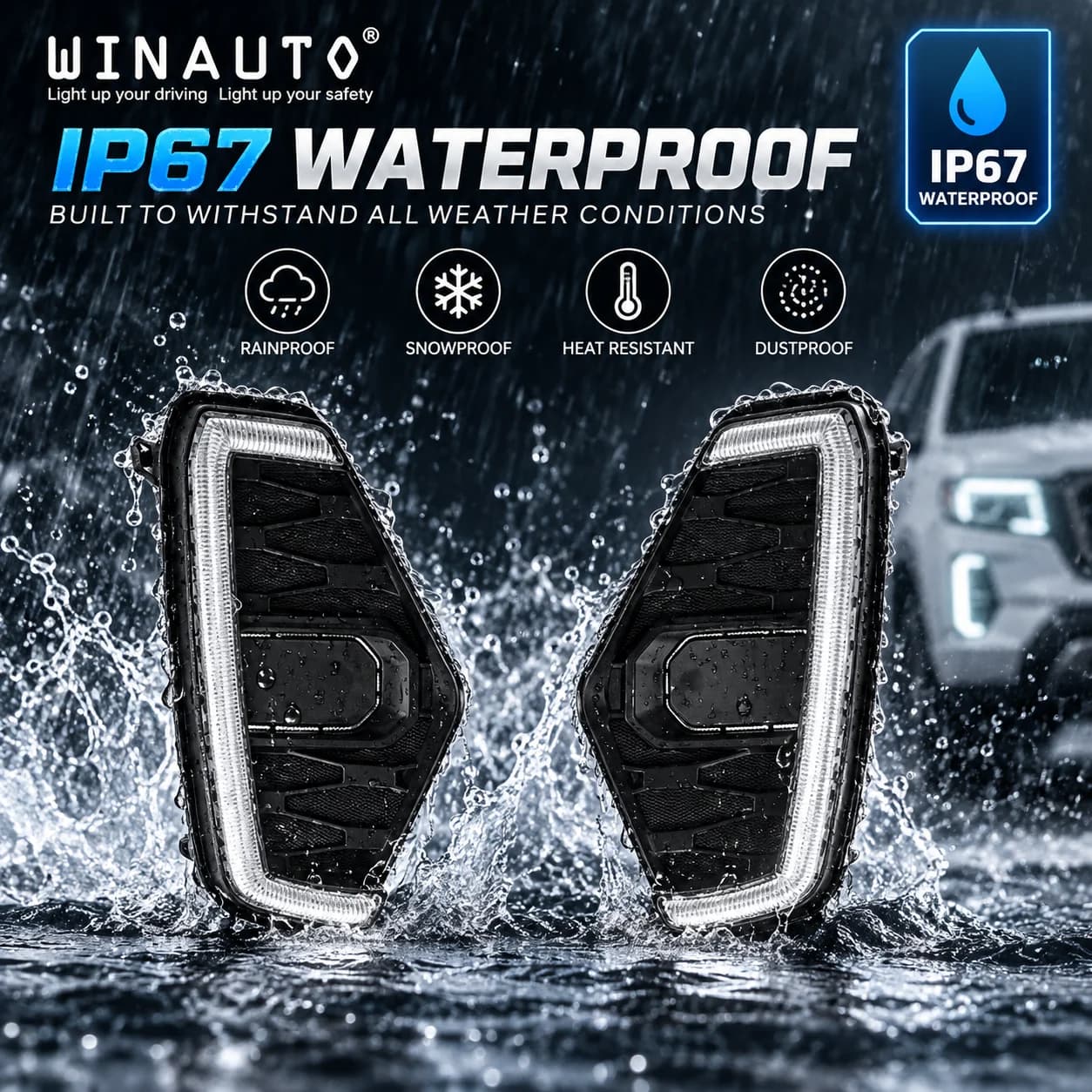 nissan np300 frontier 2021 2024 waterproof led drl