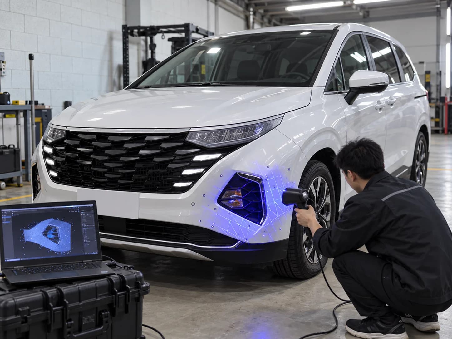 Hyundai Custin front fog-light-frame scanning workflow reference visual