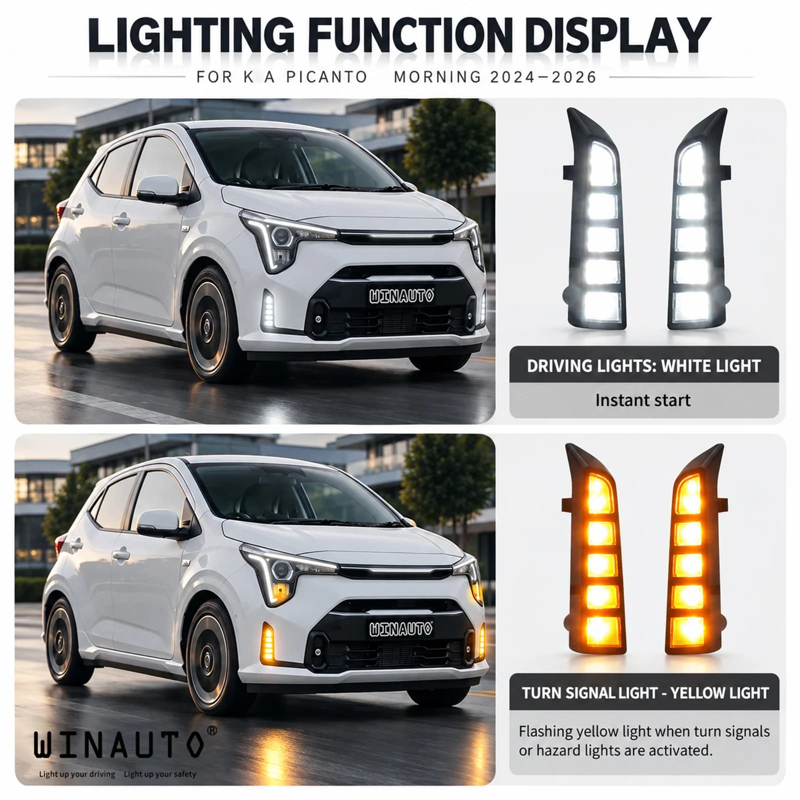 kia picanto morning 2024 2026 daytime running light with turn signal