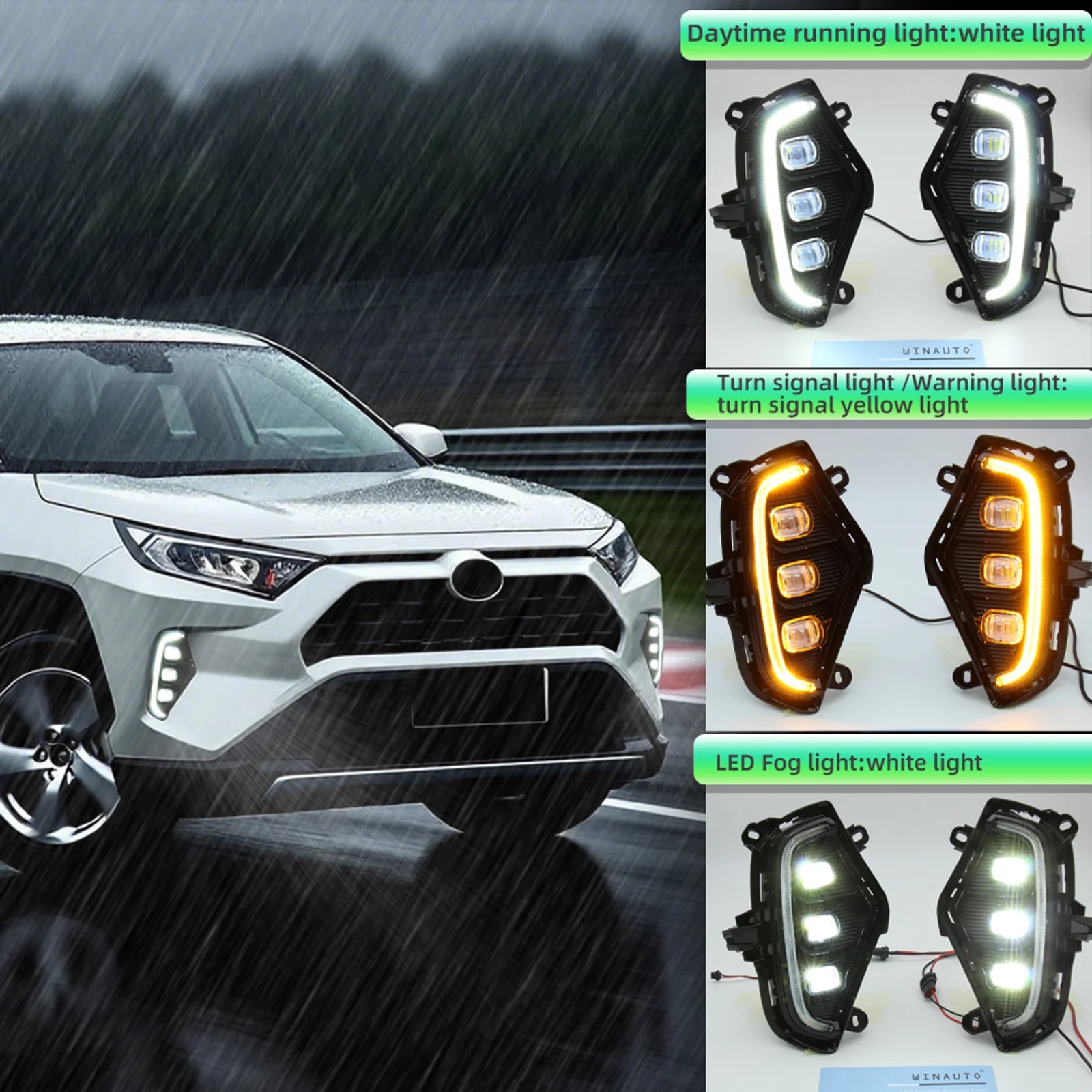 LED DRLs  For Toyota Rav4 2019-2024
