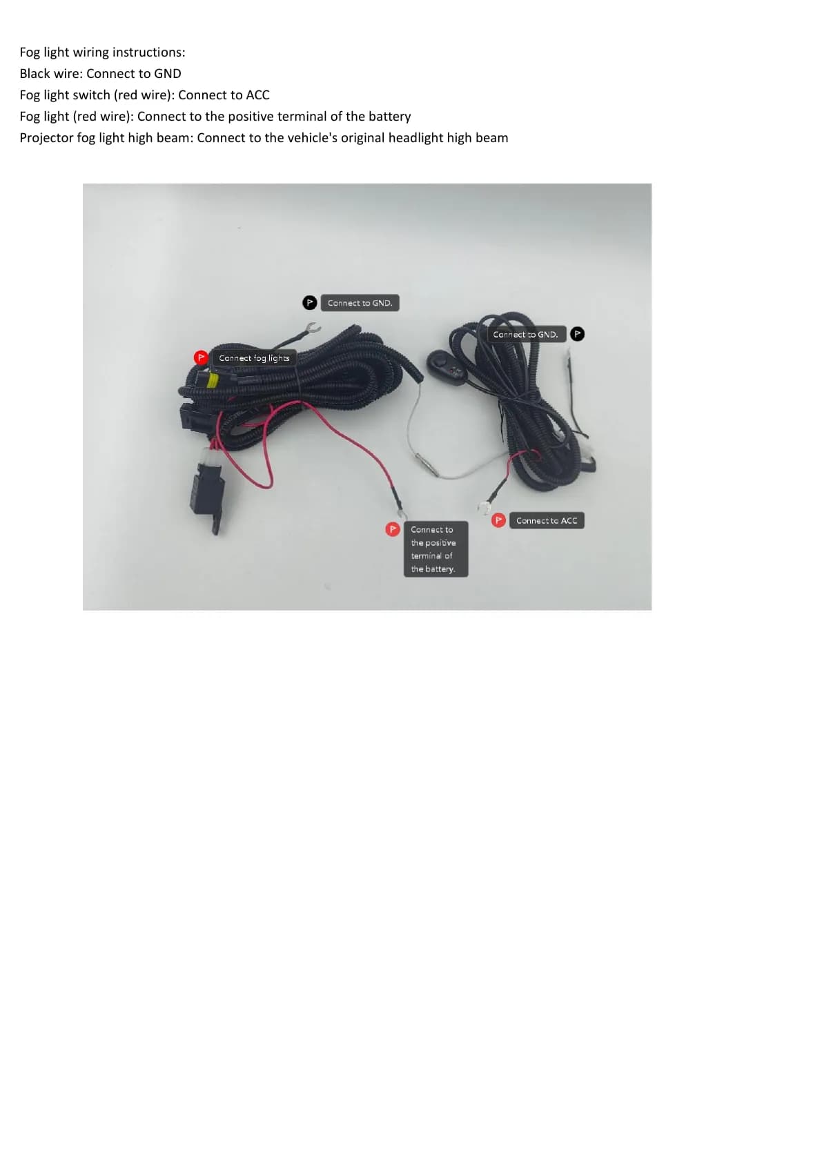 MCL3011AYB fog-light switch and battery wiring reference